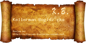 Kellerman Boglárka névjegykártya